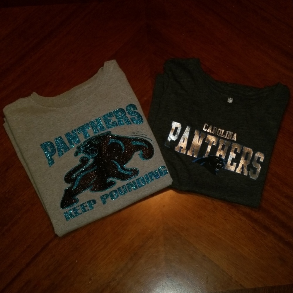2 Carolina Panthers girls t-shirts
